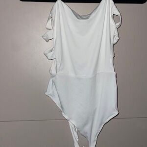 White soft like butter body suit
